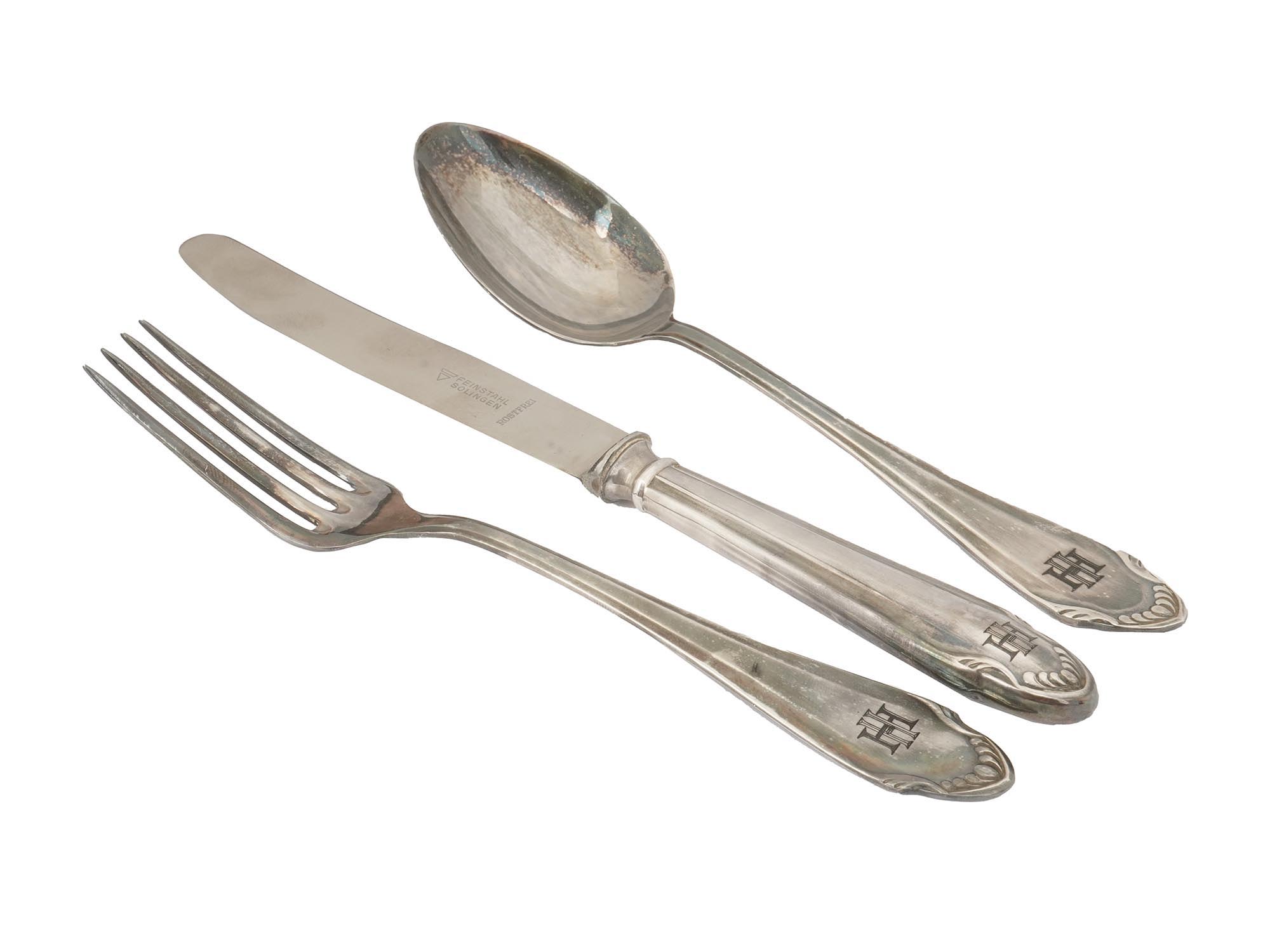 NAZI GERMAN HEINRICH HIMMLER SPOON FORK AND KNIFE PIC-1